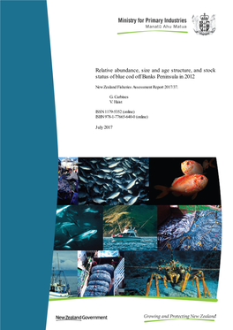 Relative Abundance, Size and Age Structure, and Stock Status of Blue Cod Off Banks Peninsula in 2012