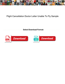 Flight Cancellation Doctor Letter Unable to Fly Sample