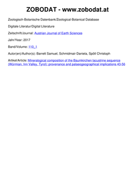 Mineralogical Composition of the Baumkirchen Lacustrine