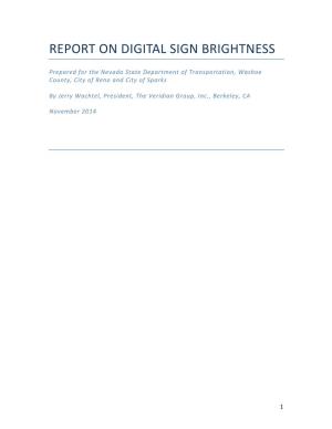Report on Digital Sign Brightness