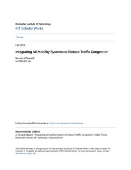 Integrating All Mobility Systems to Reduce Traffic Congestion
