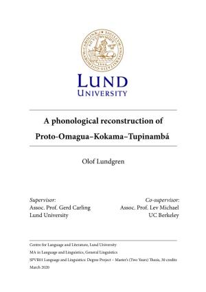 A Phonological Reconstruction of Proto-Omagua–Kokama–Tupinambá