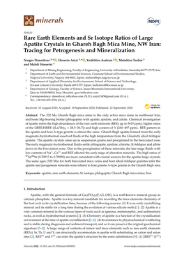 Rare Earth Elements and Sr Isotope Ratios of Large Apatite Crystals in Ghareh Bagh Mica Mine, NW Iran: Tracing for Petrogenesis and Mineralization