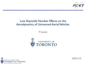 Low Reynolds Number Effects on the Aerodynamics of Unmanned Aerial Vehicles