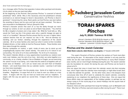 TORAH SPARKS Pinchas