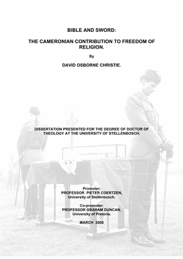 Bible and Sword: the Cameronian Contribution to Freedom of Religion