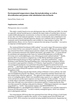 Supplementary Information Environmental Temperatures Shape