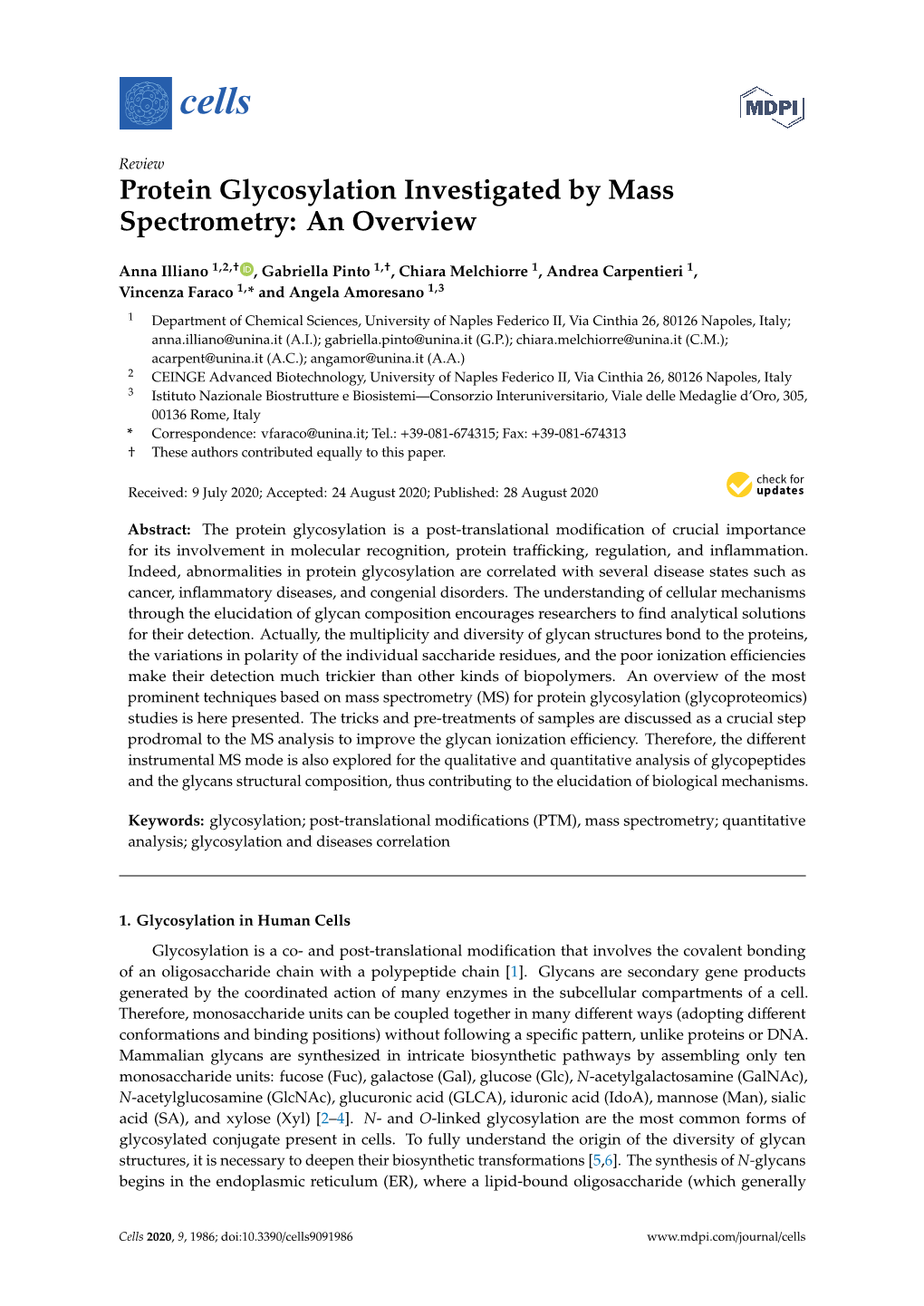 Protein Glycosylation Investigated by Mass Spectrometry: an Overview