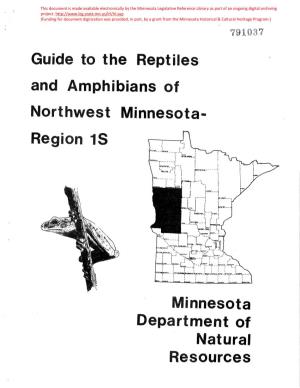 Guide to the Reptiles and Amphibians of North Est Region 15