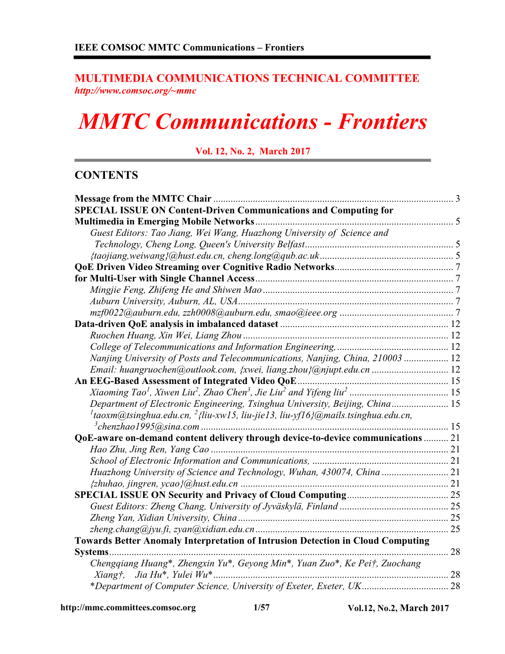MMTC Communications – Frontiers