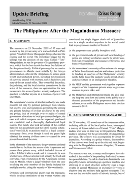 The Philippines: After the Maguindanao Massacre