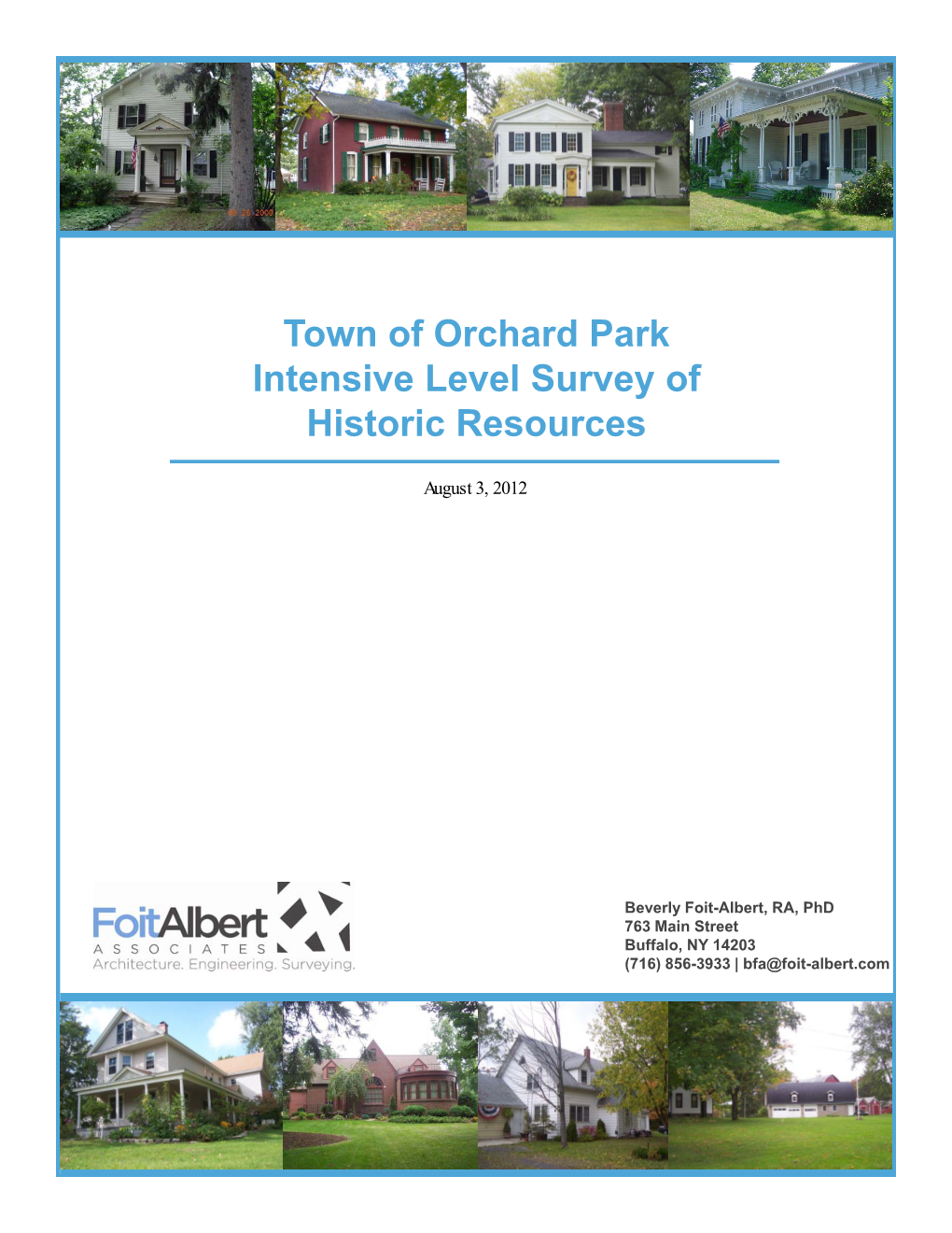Town of Orchard Park Intensive Level Survey of Historic Resources