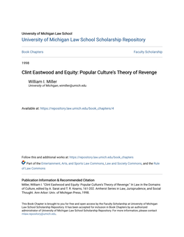 Clint Eastwood and Equity: Popular Culture's Theory of Revenge