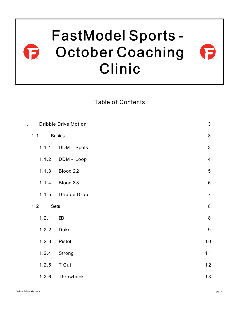 Fastmodel Sports - October Coaching Clinic