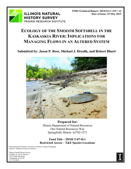 Ecology of the Smooth Softshell in the Kaskaskia River: Implications for Managing Flows in an Altered System