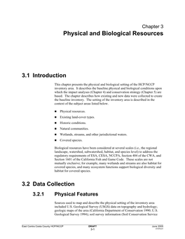 Chapter 3. Physical and Biological Resources