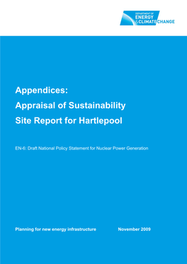 Appendices: Appraisal of Sustainability Site Report for Hartlepool