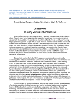 Truancy Versus School Refusal
