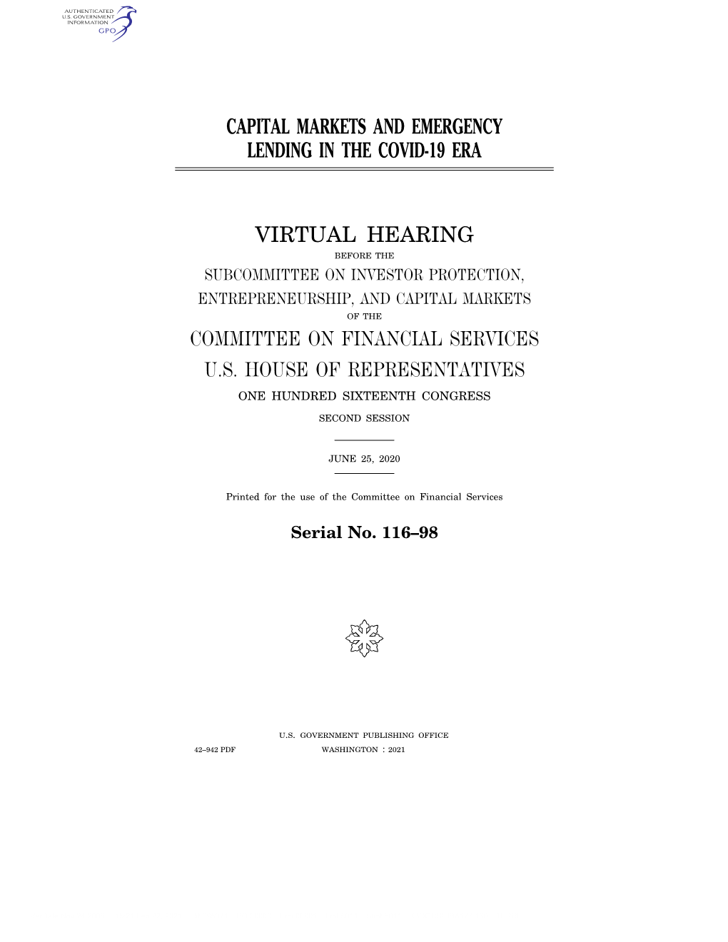 Capital Markets and Emergency Lending in the Covid-19 Era