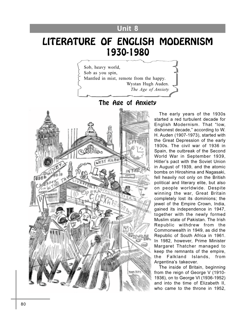 Literature of English Modernism 1930-1980