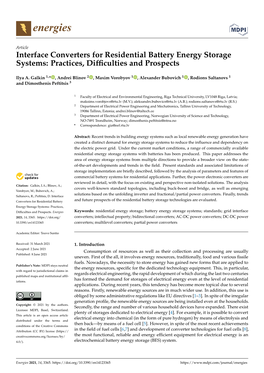 Interface Converters for Residential Battery Energy Storage Systems: Practices, Difficulties and Prospects