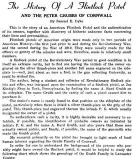 Flintlock and the PETER GRUBBS of CORNWALL by Samuel E