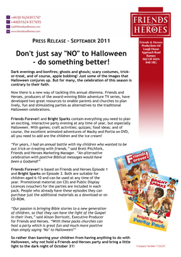 Don't Just Say "NO" to Halloween - Do Something Better!