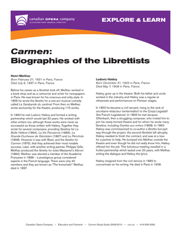 Carmen: Biographies of the Librettists