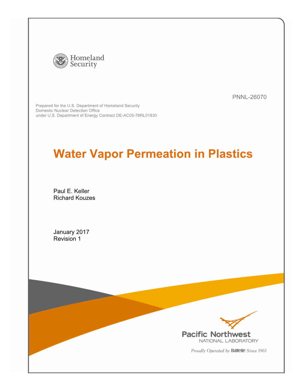 Water Vapor Permeation in Plastics