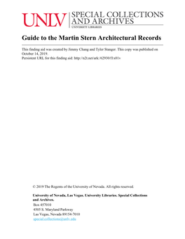 Martin Stern Architectural Records