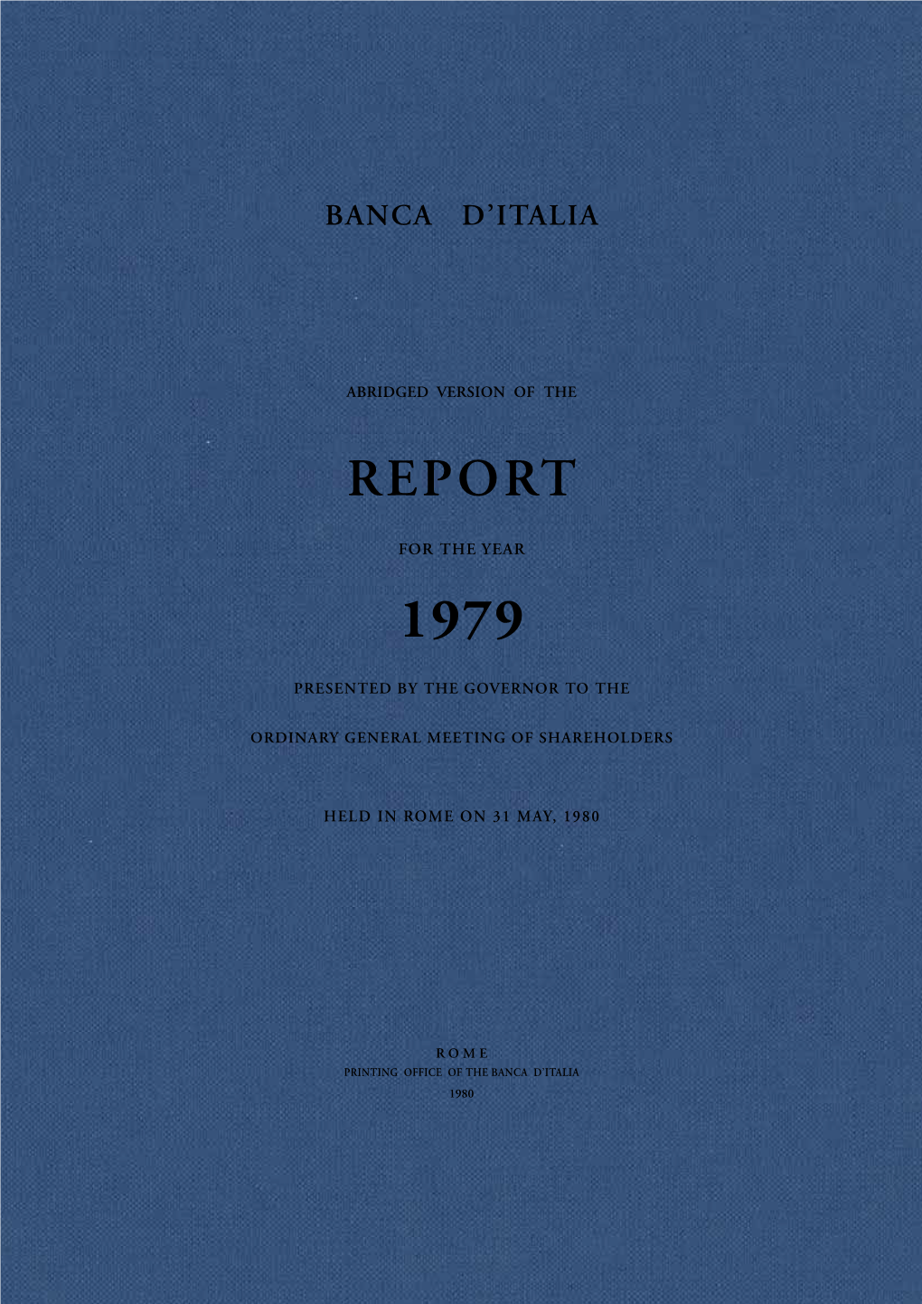 Annual Report for 1979