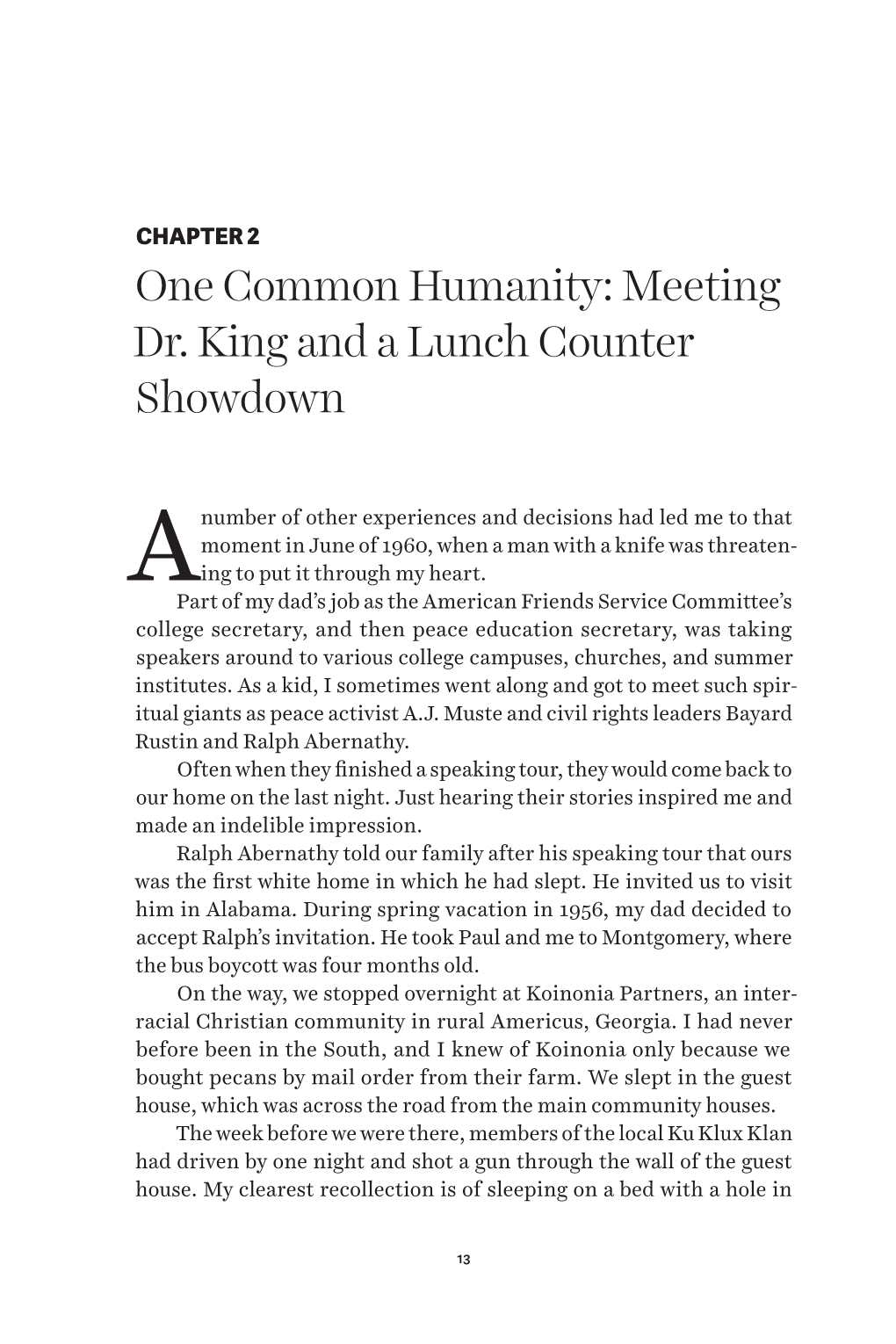 CHAPTER 2: One Common Humanity: Meeting Dr. King and A