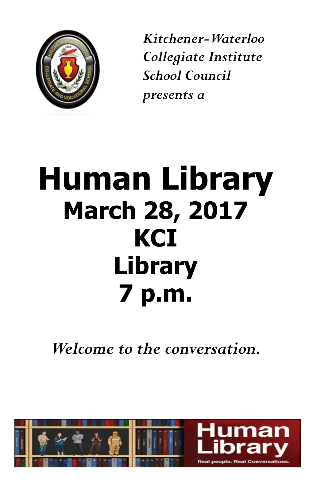 Human Library March 28, 2017 KCI Library 7 P.M