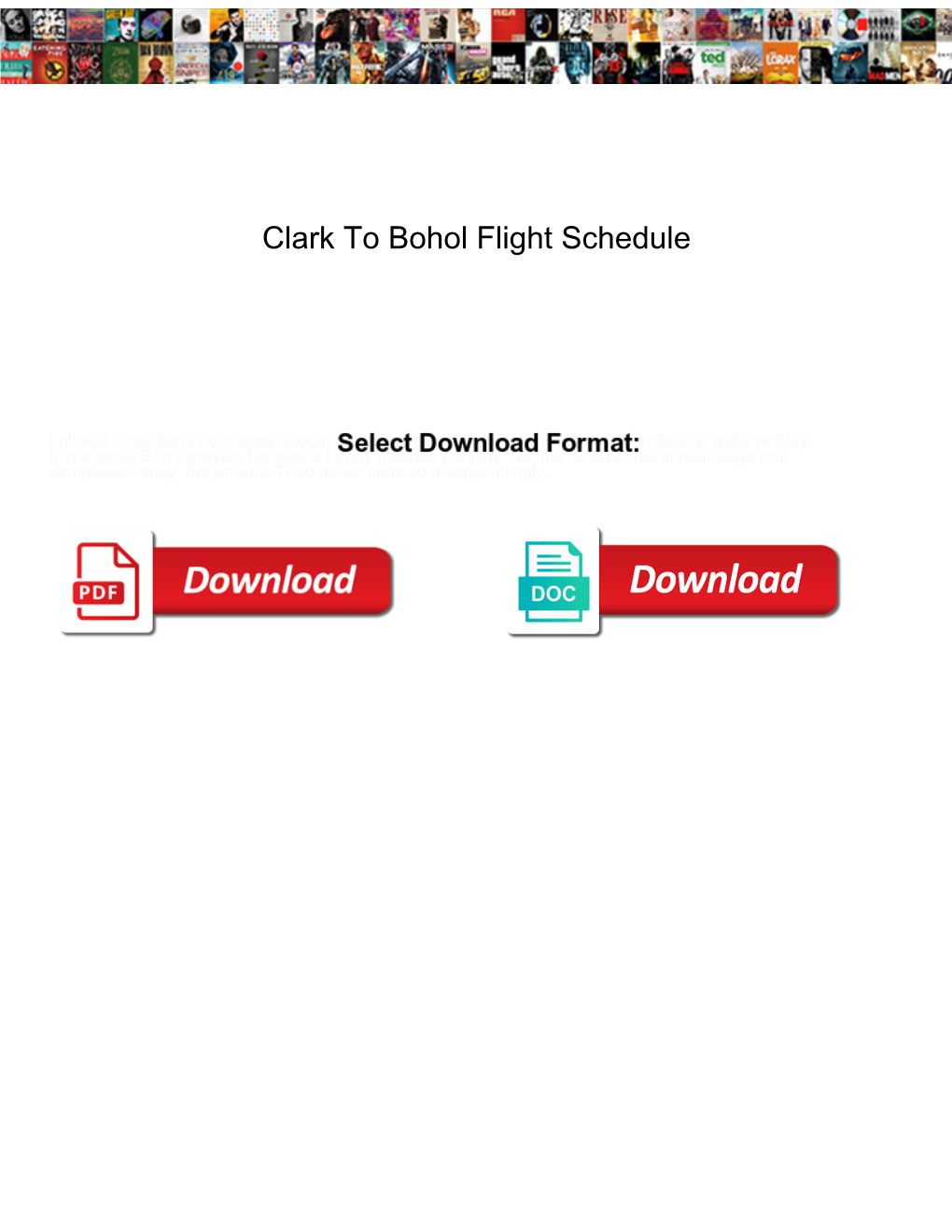Clark to Bohol Flight Schedule