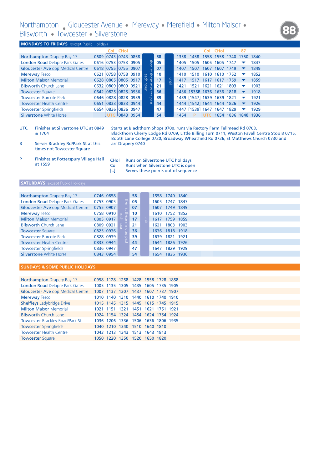 88 Stagecoach Bus Timetable Nov2019