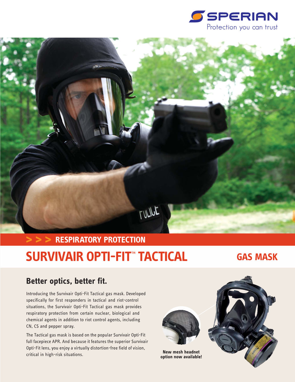 Survivair Opti-Fit™ Tactical Gas Mask