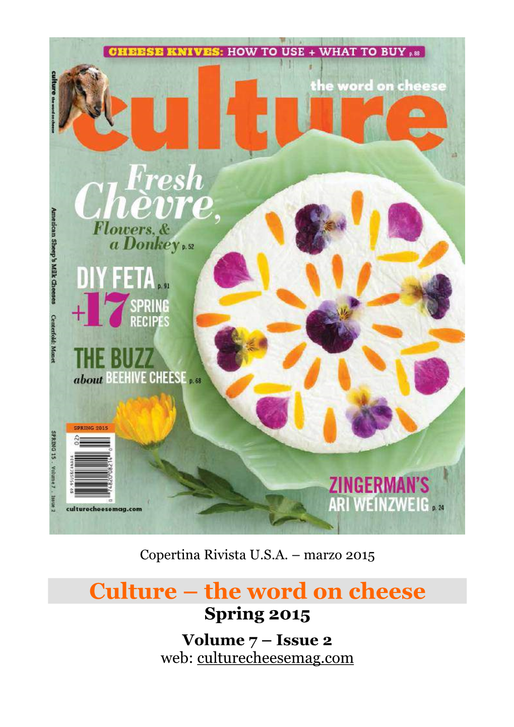 Culture – the Word on Cheese Spring 2015