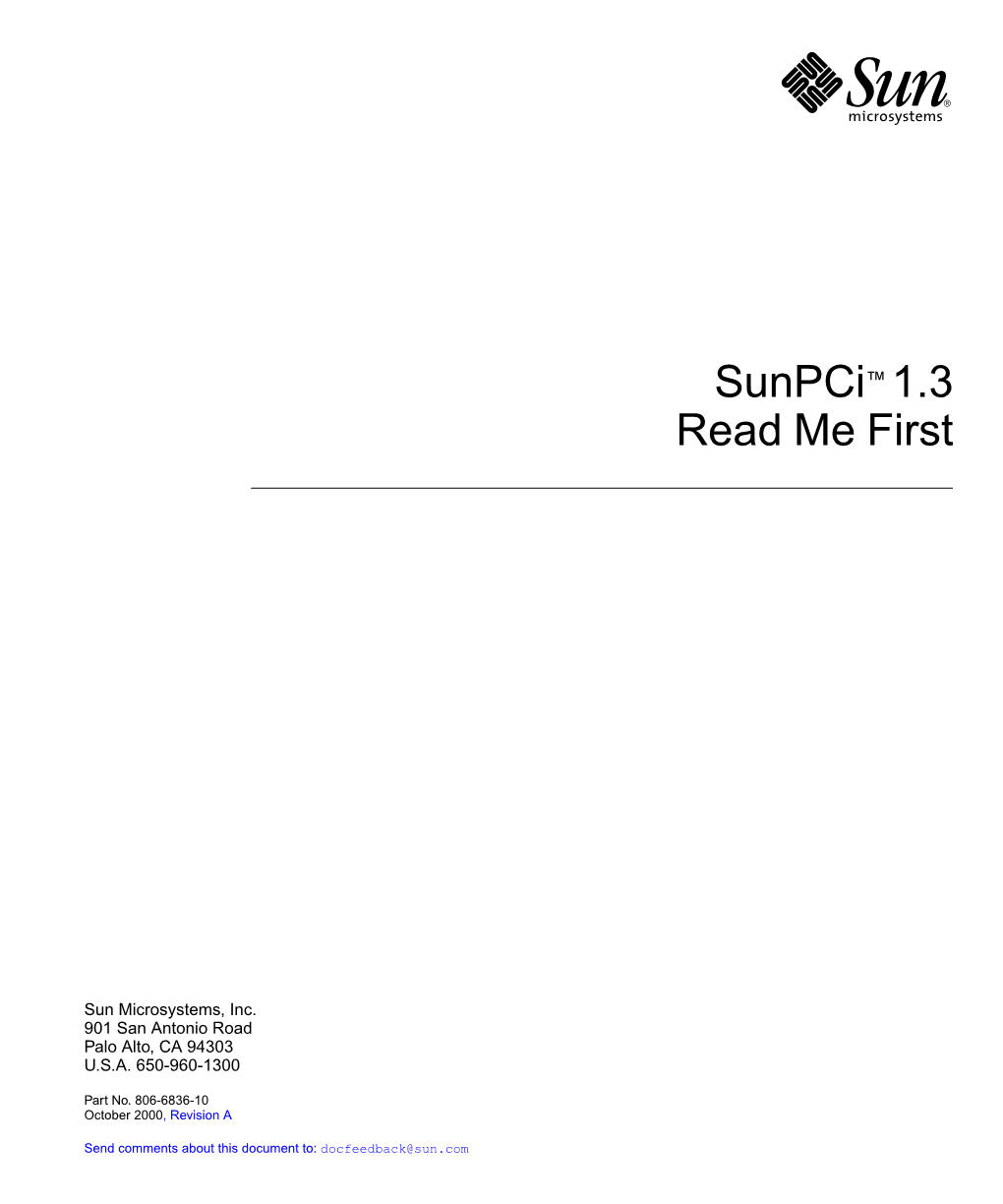 Sunpci I 1.3 Read Me First