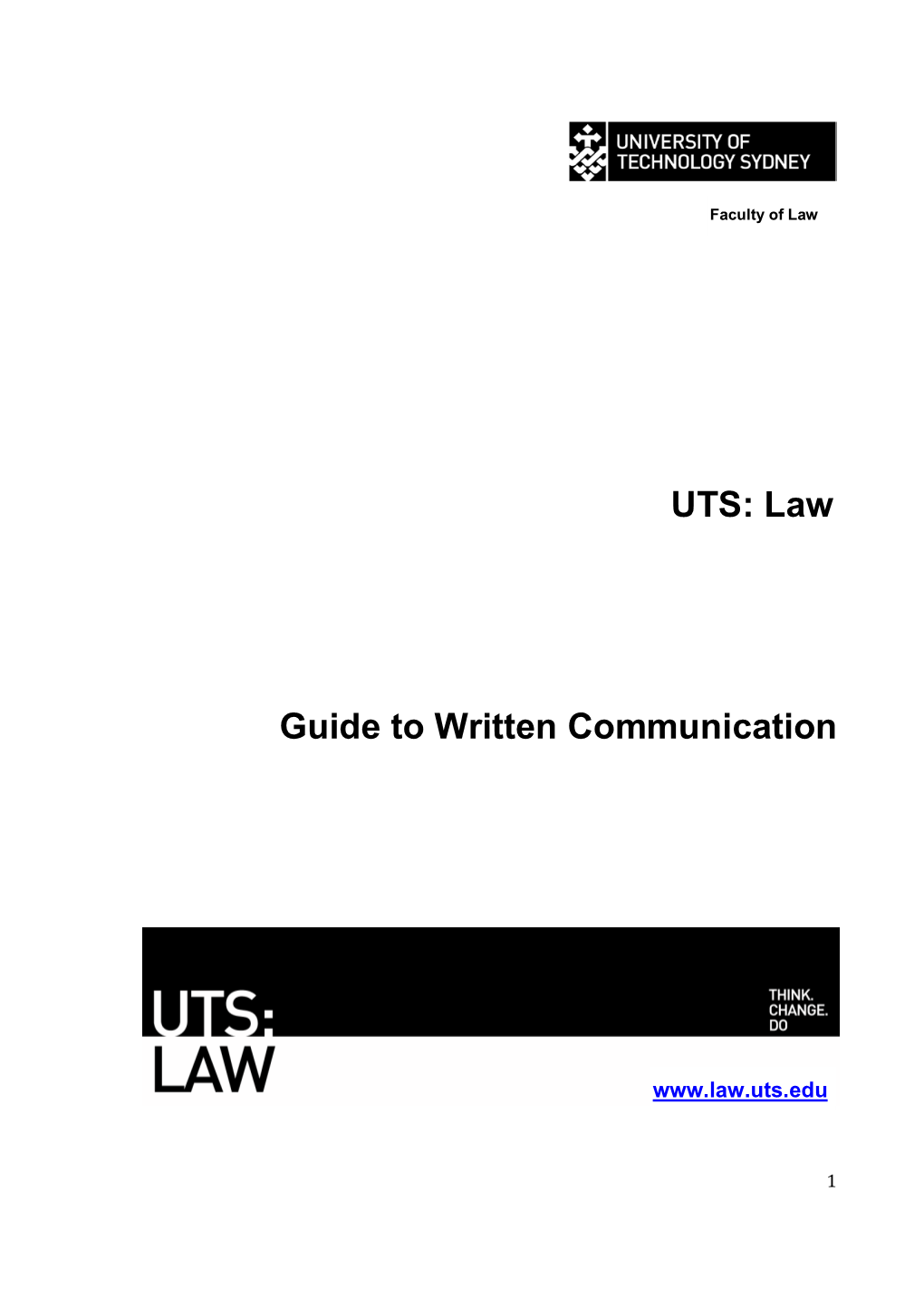 UTS: Law GUIDE to WRITTEN COMMUNICATION