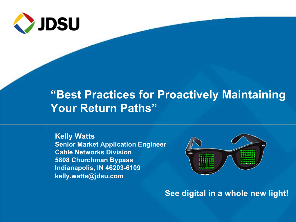 “Best Practices for Proactively Maintaining Your Return Paths”