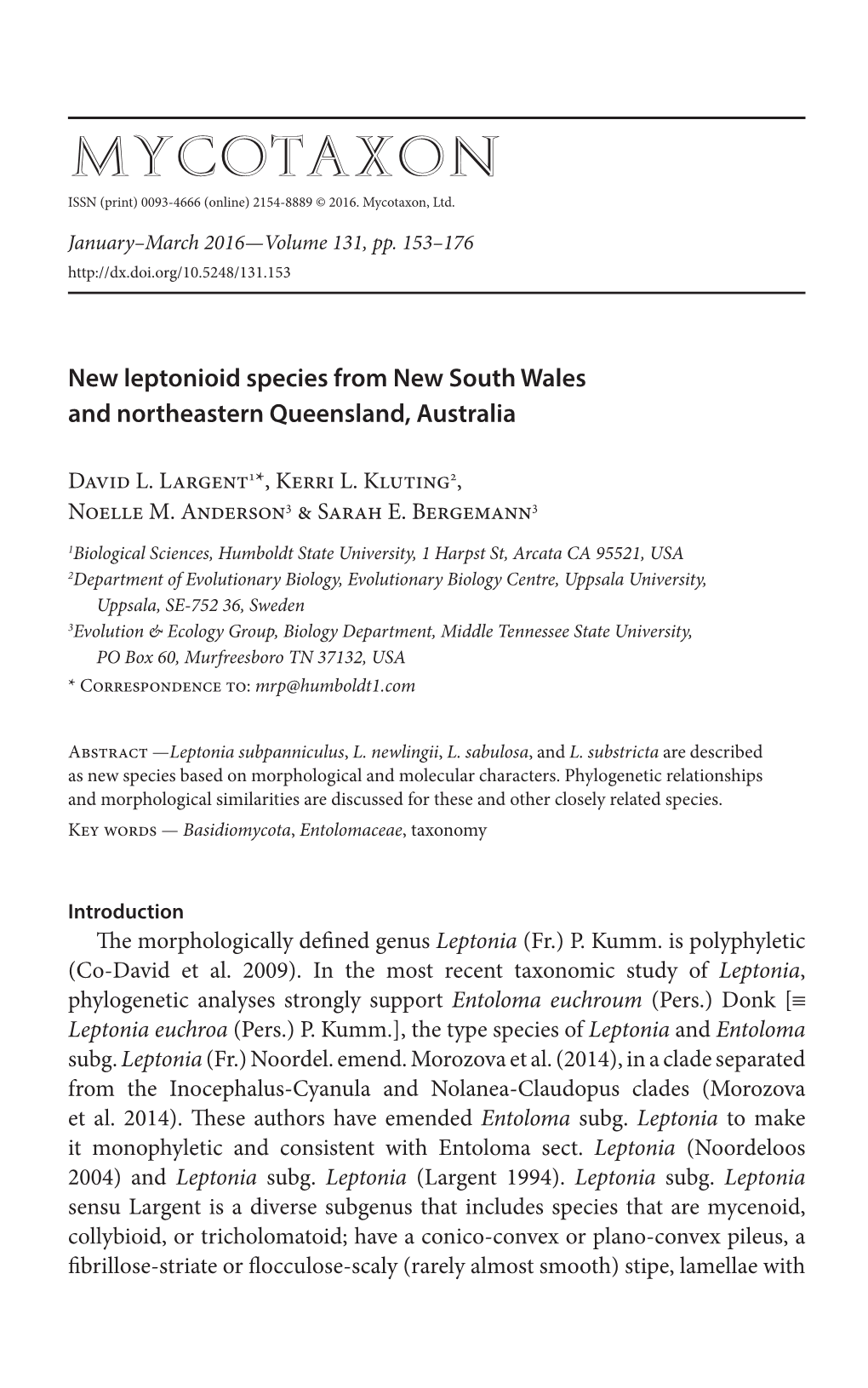 New Leptonioid Species from New South Wales and Northeastern Queensland, Australia