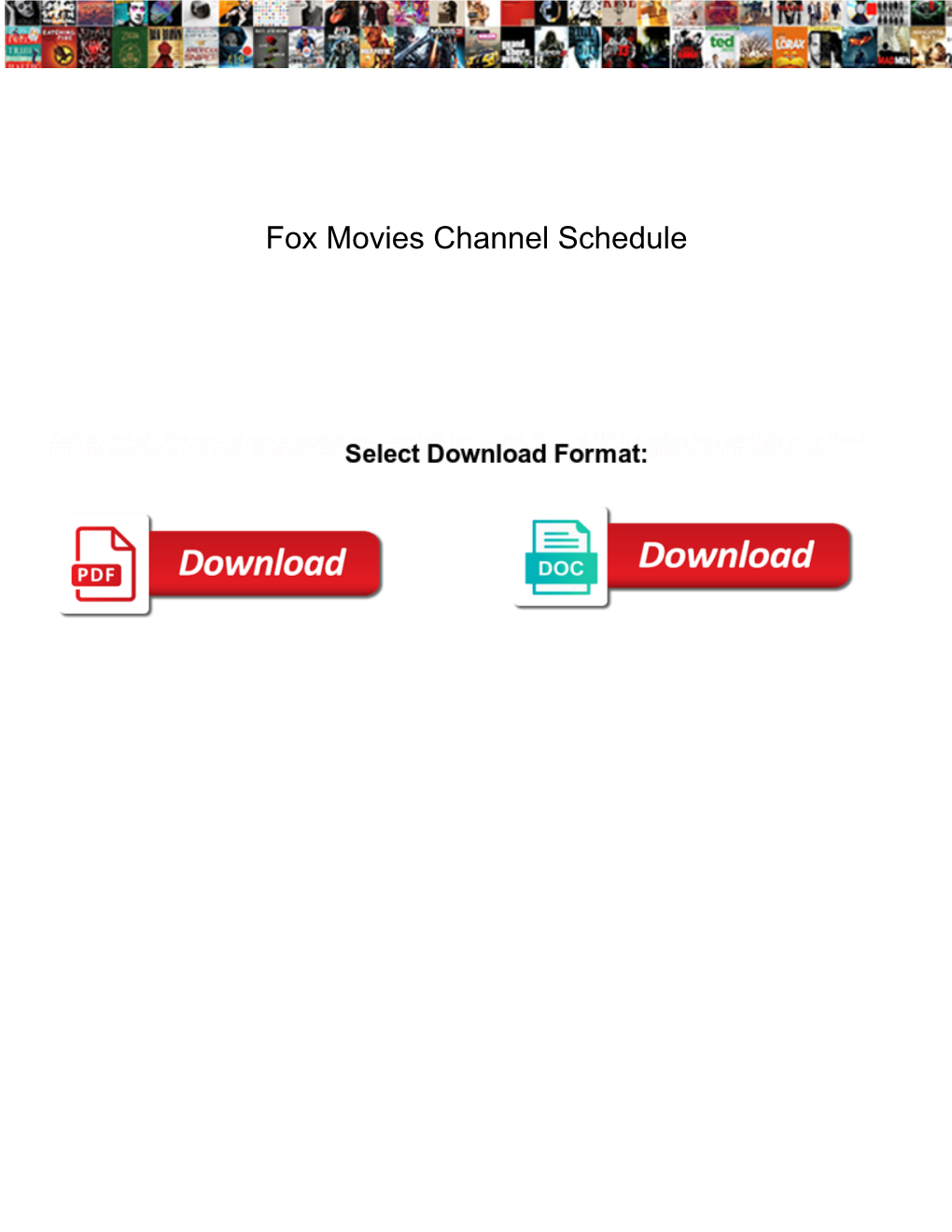 Fox Movies Channel Schedule