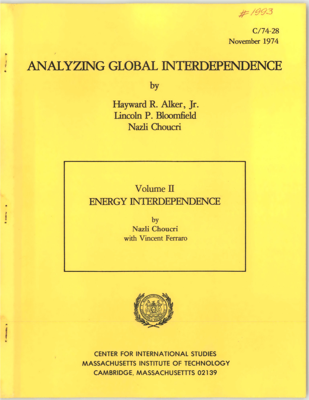 ANALYZING GLOBAL INTERDEPENDENCE by Hayward R