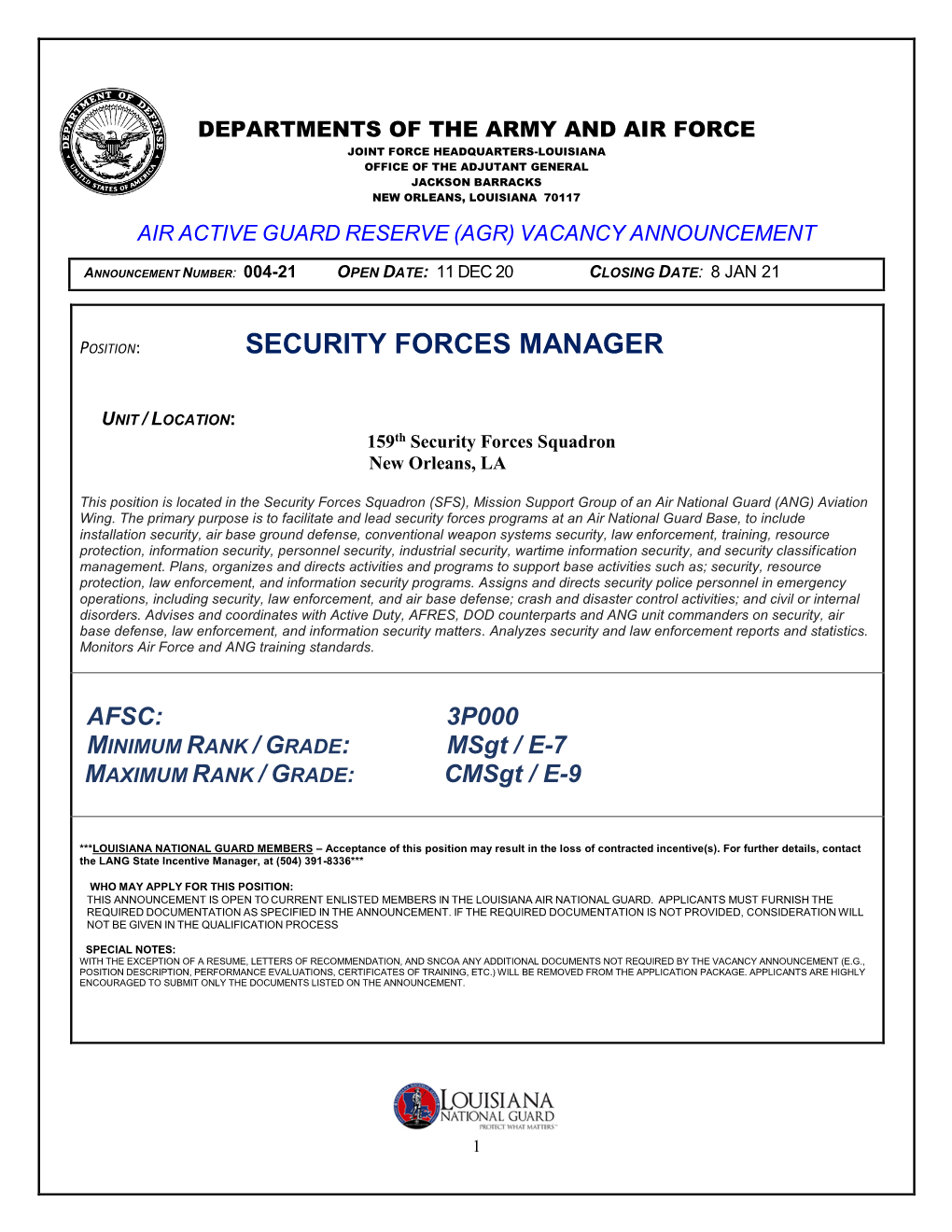 Security Forces Manager
