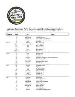 Nebraska Game and Parks Commission Centennial Parks