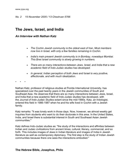 The Jews, Israel, and India