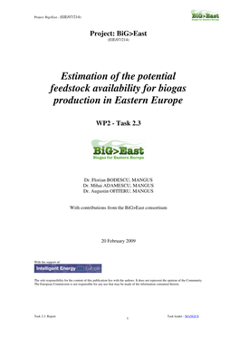 Estimation of the Potential Feedstock Availability for Biogas Production in Eastern Europe