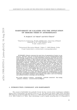 Habitability of Galaxies and Application of Merger Trees In