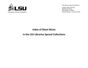 Index of Sheet Music in the LSU Libraries Special Collections