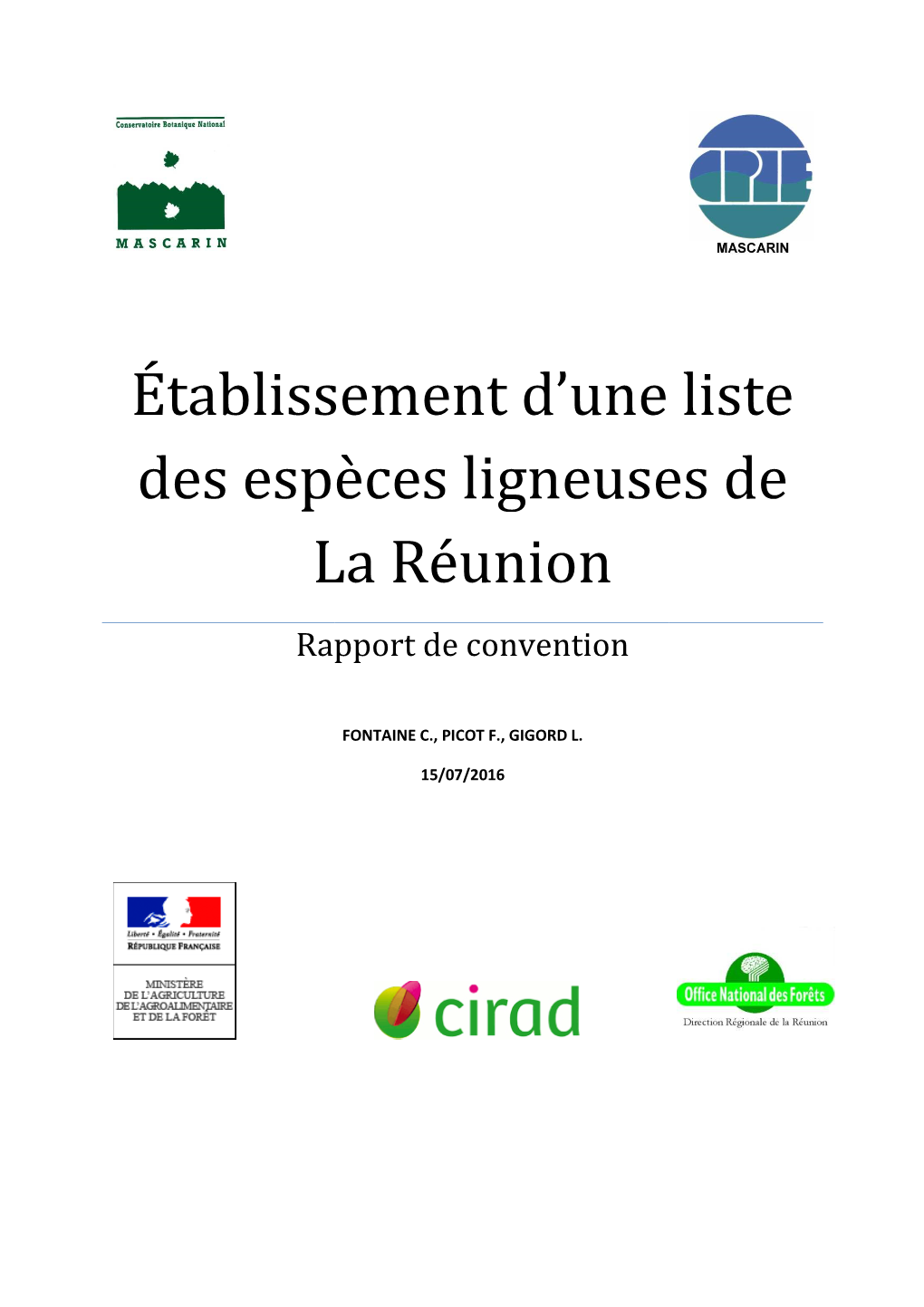 Etude Sur L'établissement D'une Liste Des Espèces Ligneuses De La